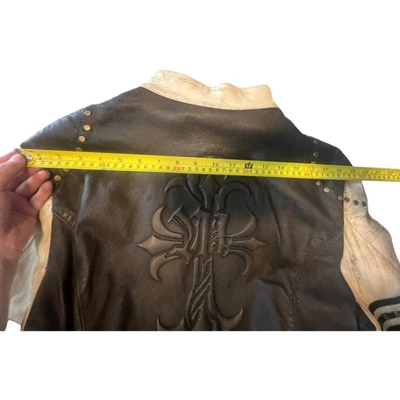 Wilsons Leather Moto Jacket Vintage Rare Biker Woman Men Distressed IX XXL Plus - Picture 15 of 15